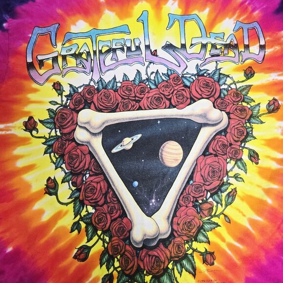 1992 Grateful Dead Space Your Face Liquid Blue Tie Dye Shirt Large Vintage - Picture 11 of 16